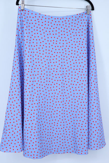 KATE SPADE Spring Time Dot Skirt NWT Midi Cosmic Zen Lavender Red Women's 12