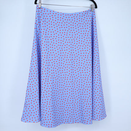 KATE SPADE Spring Time Dot Skirt NWT Midi Cosmic Zen Lavender Red Women's 12