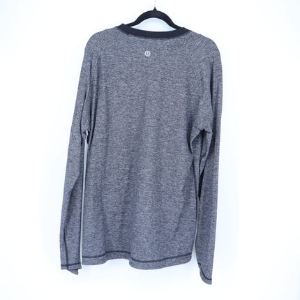 Lululemon Pacific Run Knit Top Black Heathered Crew Neck Activewear Men's XL