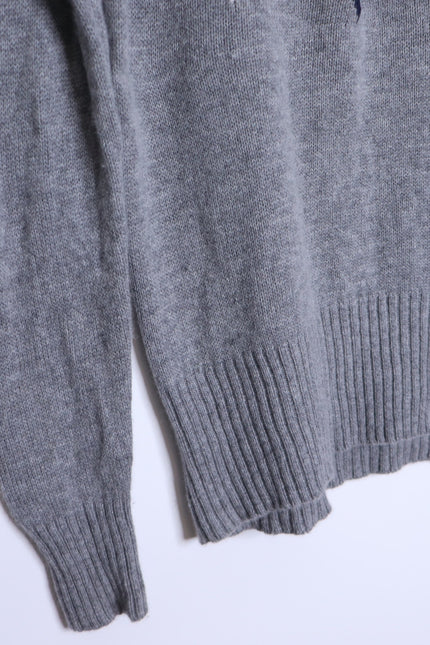ALPS & METERS Ski Race Knit Sweater Gray Wool Cashmere Long Sleeve Women's L