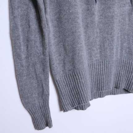 ALPS & METERS Ski Race Knit Sweater Gray Wool Cashmere Long Sleeve Women's L