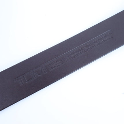TUMI Brown Leather Belt with Gunmetal Buckle Men's 40