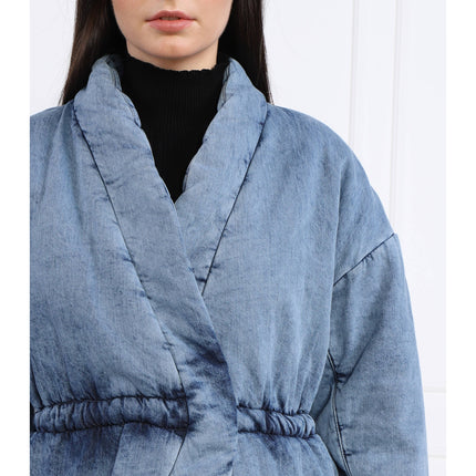 BA&SH Blouson Caly Denim Puffer Jacket NWT Lady Blue Jean Lagenlook Women's 2/M