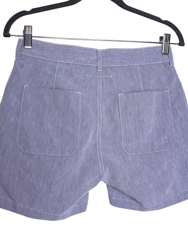 MAISON MARTIN MARGIELA MM6 Patchwork Linen Shorts Blue Casual Women's 38/US 6