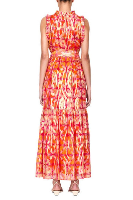 MARIE OLIVER Alice Maxi Dress NWT Guava Pink Metallic Sleeveless Women's M