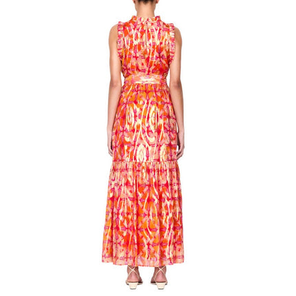 MARIE OLIVER Alice Maxi Dress NWT Guava Pink Metallic Sleeveless Women's M