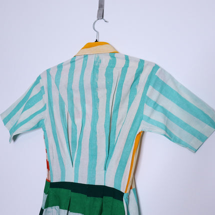 STUDIO 189 Hand Batik Shirt Dress NWT Mixed Print Cotton Multicolor Women's XS