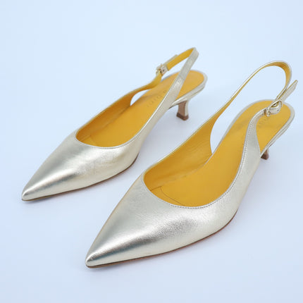 Mara Bini Naomi Luce Slingback Metallic Gold Pointed Toe Pump Women's 38/US 7.5