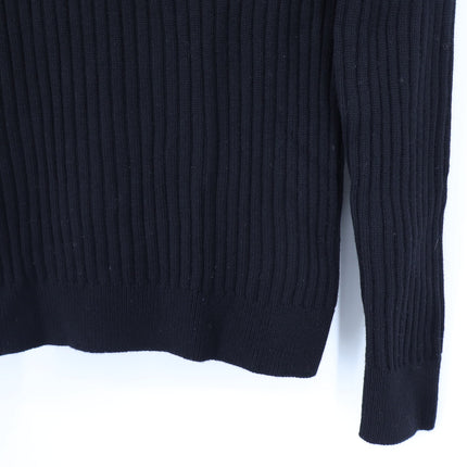A.P.C Madelaine Pullover Sweater Black Merino Wool Ribbed Turtleneck Women's S