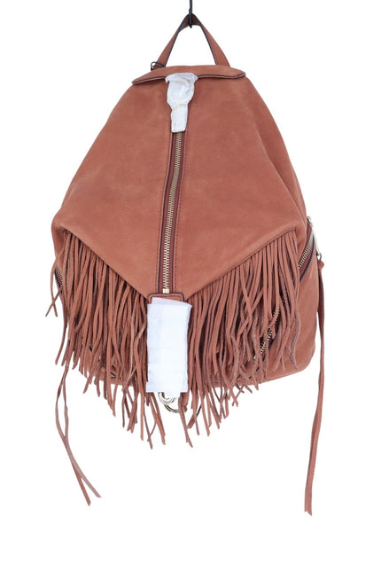 REBECCA MINKOFF Stevie Fringe Julian Backpack Whiskey Brown NWT Leather Bag