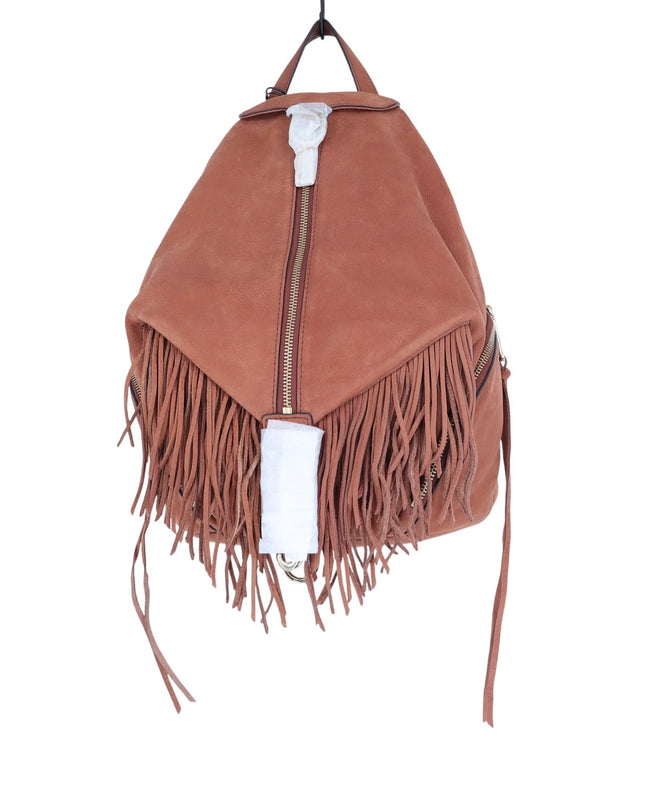 REBECCA MINKOFF Stevie Fringe Julian Backpack Whiskey Brown NWT Leather Bag