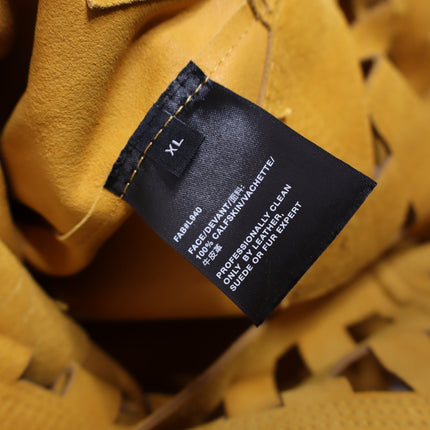 LAFAYETTE 148 Clyde Laser Cut Suede Jacket NWT Spiced Honey Yellow Women's XL