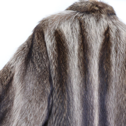 REVILLON Fox Fur Coat Saks Fifth Ave Brown and White Authentic Luxury Women's M