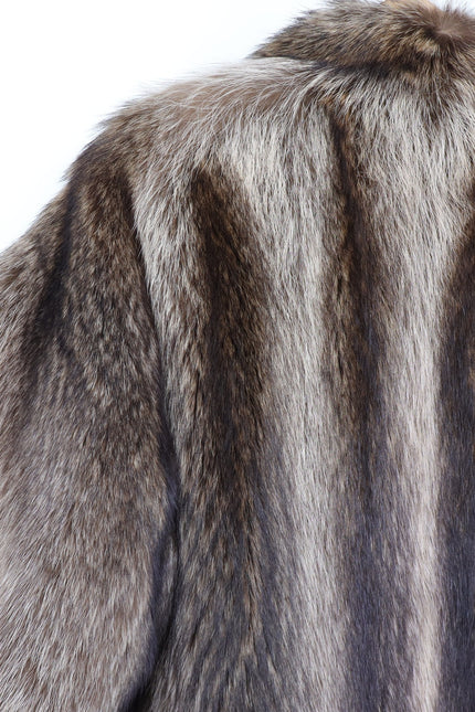 REVILLON Fox Fur Coat Saks Fifth Ave Brown and White Authentic Luxury Women's M