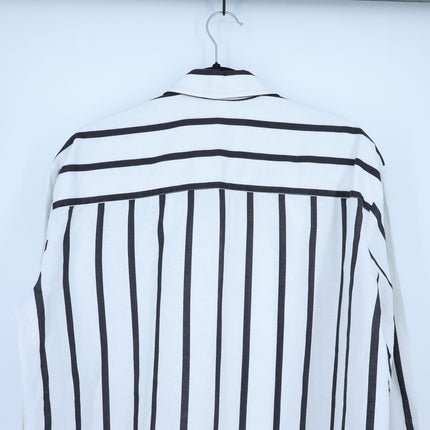 Sea Level Swim Corfu Stripe Shirt White Black Oversized Resortwear Women's XS