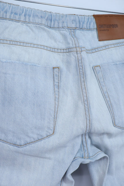 ONE TEASPOON Shabbies Drawstring Jean Blue Hustler Distressed Boyfriend Womens M