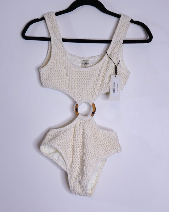 MONTCE NWT Crochet Ky One Piece Swimsuit Bone White Summer Women's S