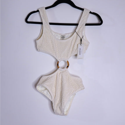 MONTCE Crochet Ky One Piece Swimsuit NWT Bone White Summer Women's S