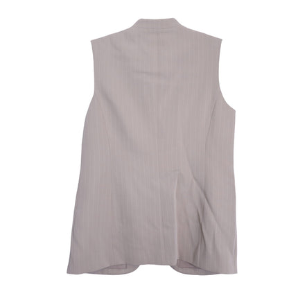 DONNA KARAN NWT Pinstripe Double Breasted Vest Cobblestone Cream Women's 10P