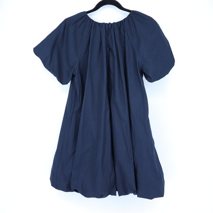 ANTHROPOLOGIE Puff Sleeve Bubble Mini Dress Navy Blue Relaxed Women's S