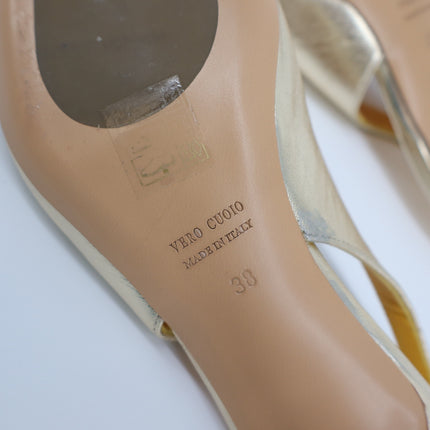 Mara Bini Naomi Luce Slingback Metallic Gold Pointed Toe Pump Women's 38/US 7.5