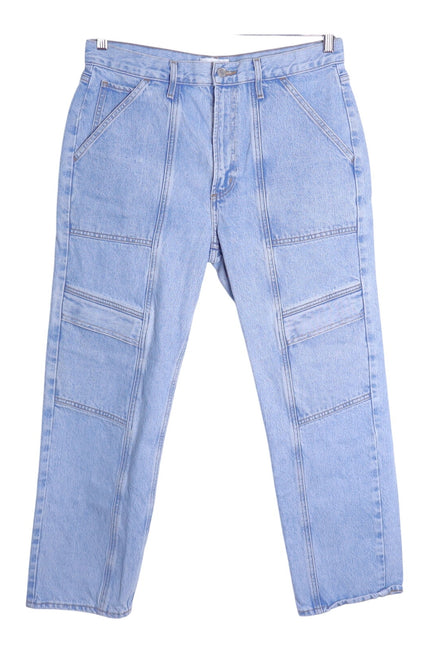 AGOLDE Cooper Cargo Jeans Rank Blue Light Wash Zip Fly Women's 30