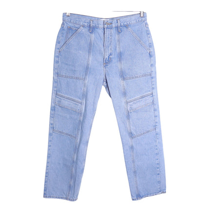 AGOLDE Cooper Cargo Jeans Rank Blue Light Wash Zip Fly Women's 30