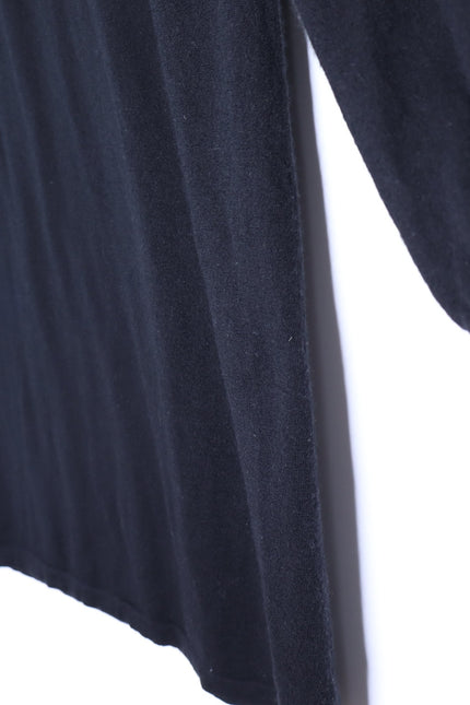 NAKED CASHMERE Long Sleeve Sweater Dress Black Shift Tassel Tie Women's M