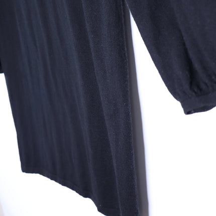 NAKED CASHMERE Long Sleeve Sweater Dress Black Shift Tassel Tie Women's M