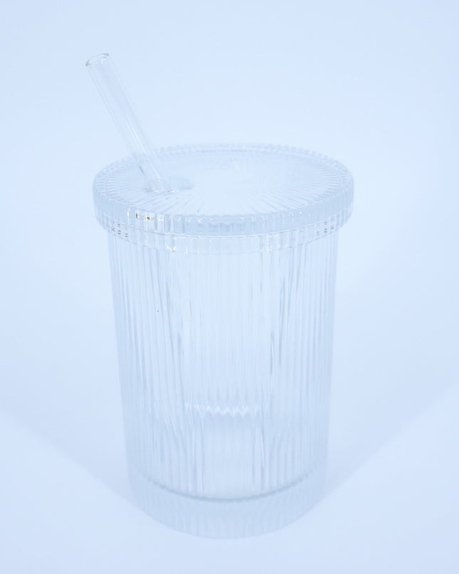 VIRGIL ABLOH X BACCARAT Crystal Clear Glass with Lid and Straw Limited Edition
