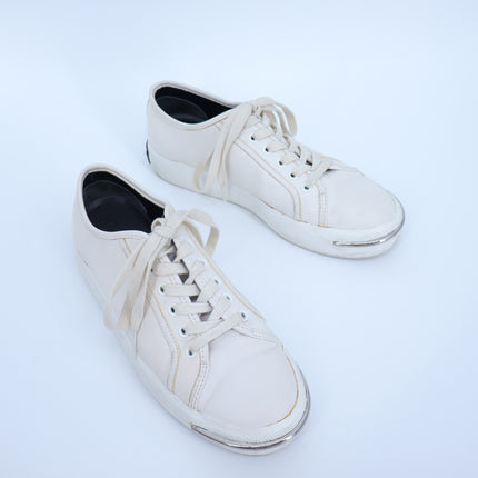 ALEXANDER WANG Pia Leather Sneakers White Low Top Lace Up Women's 38/US 8