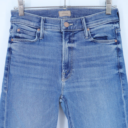 Mother The Dazzler Ankle Fray Jeans Blue Riding The Cliffside Women's 25