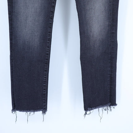 Mother Rascal Ankle Snippet Jeans Nighthawk Black Slim Straight Leg Women's 23