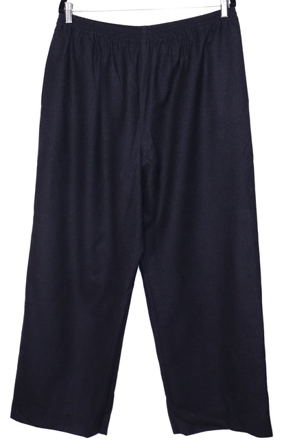 ESKANDAR Wool Wide Leg Trouser Black Lightweight Year Round Wool Womens 3/ US 16