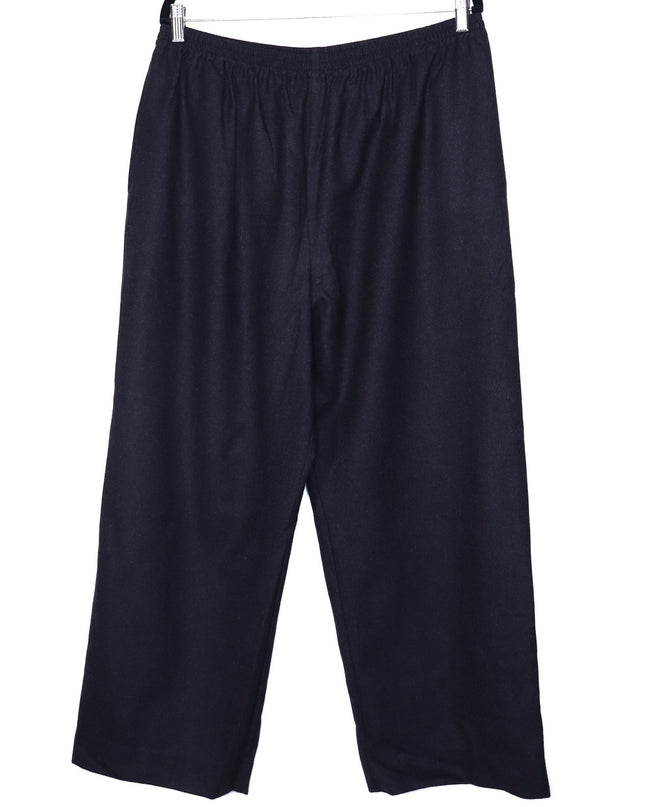 ESKANDAR Wool Wide Leg Trouser Black Lightweight Year Round Wool Womens 3/ US 16