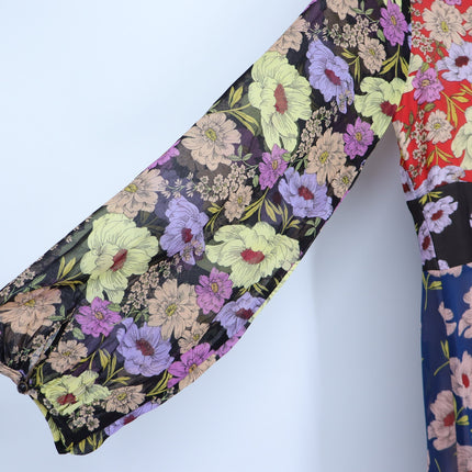 MAEVE Gardenia Wrap Dress Multicolored Floral NWT Long Sleeve Women's 8
