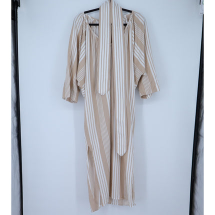 Mara Hoffman Swim Cover Up Dress Beige and White Striped Belted Women's XS