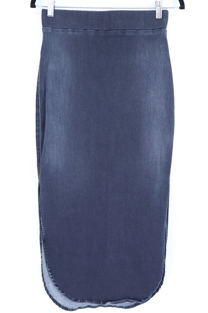FRANK & EILEEN Donegal Unforgettable Skirt Black Denim Midi Pull On Women's 4