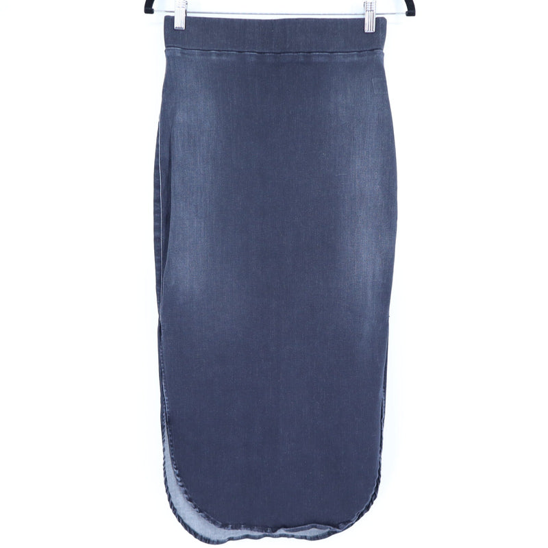 FRANK & EILEEN Donegal Unforgettable Skirt Black Denim Midi Pull On Women's 4