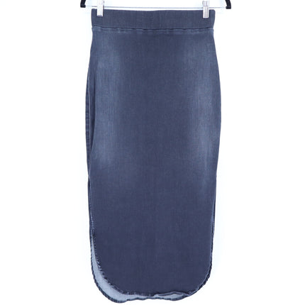 FRANK & EILEEN Donegal Unforgettable Skirt Black Denim Midi Pull On Women's 4