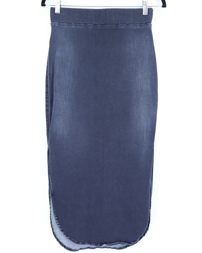 FRANK & EILEEN Donegal Unforgettable Skirt Black Denim Midi Pull On Women's 4