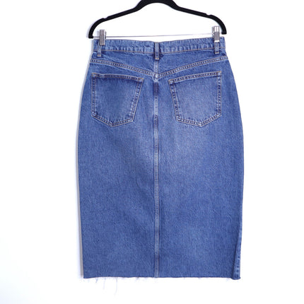 REFORMATION JEANS Jagger Denim Midi Skirt Hemlock Classic Blue Women's 30