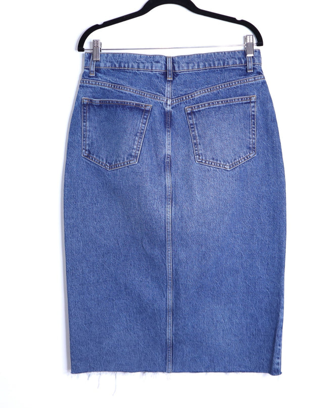 REFORMATION JEANS Jagger Denim Midi Skirt Hemlock Classic Blue Women's 30