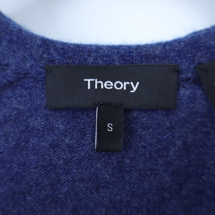 Theory 100% Cashmere Open Long Line Cardigan Blue Fitted Sleeve Women's S