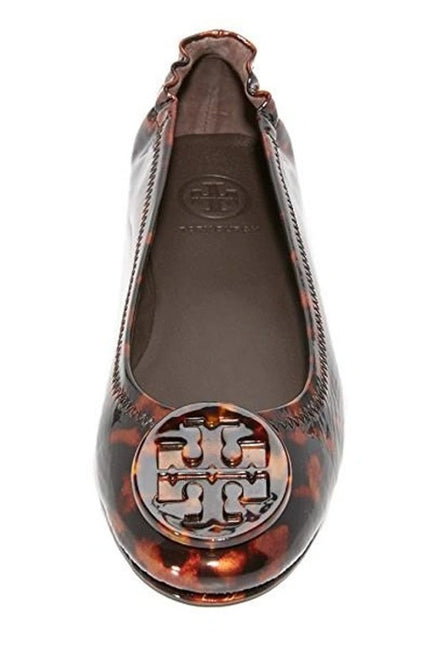 TORY BURCH Minnie Travel Ballet Flats NWOT Tortoise Brown Slip On Women's 6.5