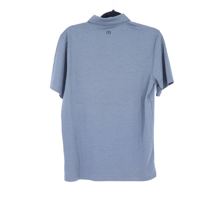 Travis Mathew Coto Performance Golf Polo Gray Chest Stripe Short Sleeve Men's S
