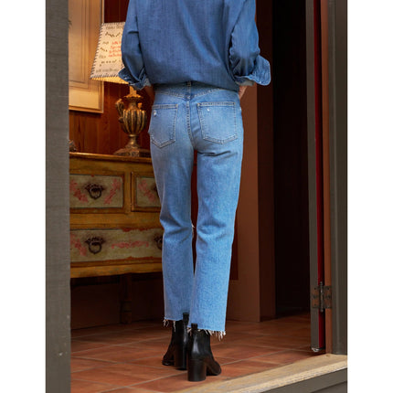 FRANK & EILEEN Monaghan Mom Jean 1997 Wash Distressed High Rise Denim Women's 27