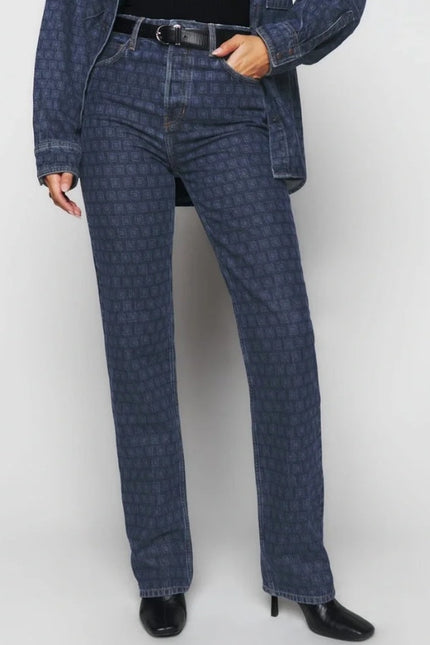 REFORMATION JEANS Cynthia Straight Long Jeans Disco Blue High Rise Women's 8