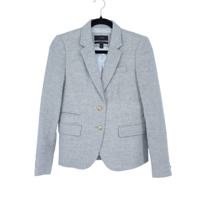 J. Crew Schoolboy Houndstooth Wool Blazer Grey Single Breasted Women's 2