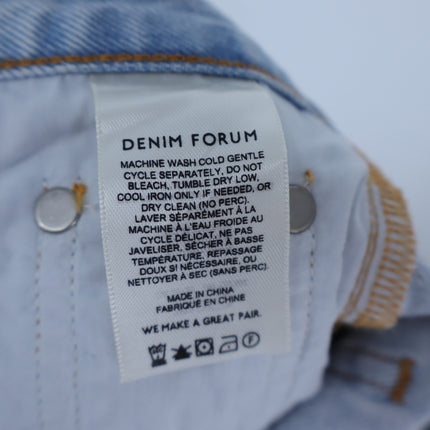 Denim Forum The Farrah Cargo Jeans Bleach Bleu NWT High Rise Women's 25